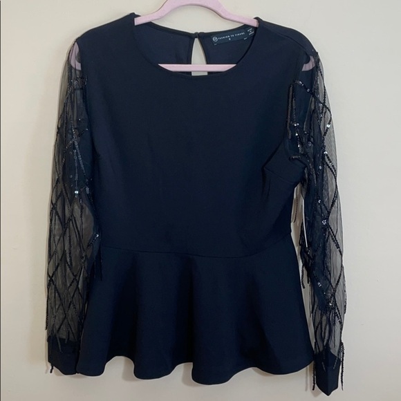 FTF Fashion to Figure peplum sequin top blouse 0 - Picture 6 of 12